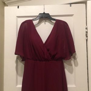 JJ’s house bridesmaid dress, wine colored